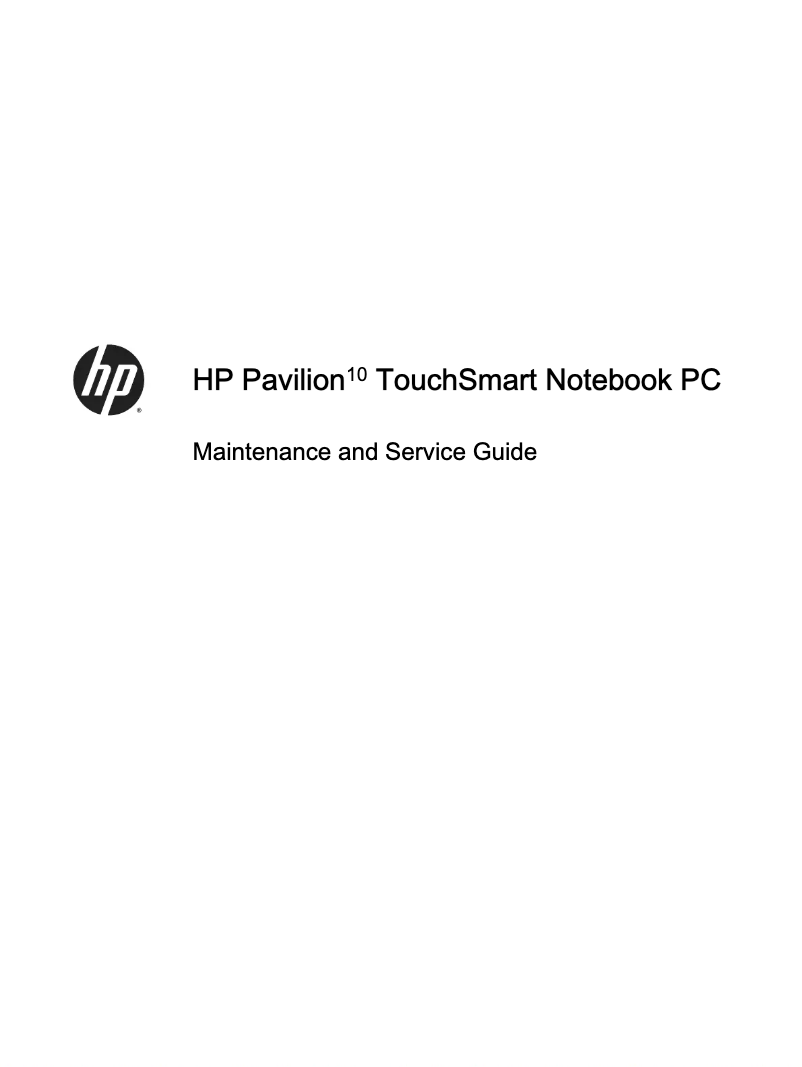 Page n°1 - Manuel utilisateur HP TouchSmart Pavilion 10