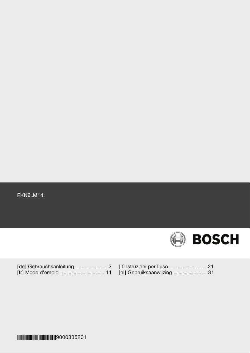 Page 1 de la notice Manuel utilisateur Bosch PKN675M14D