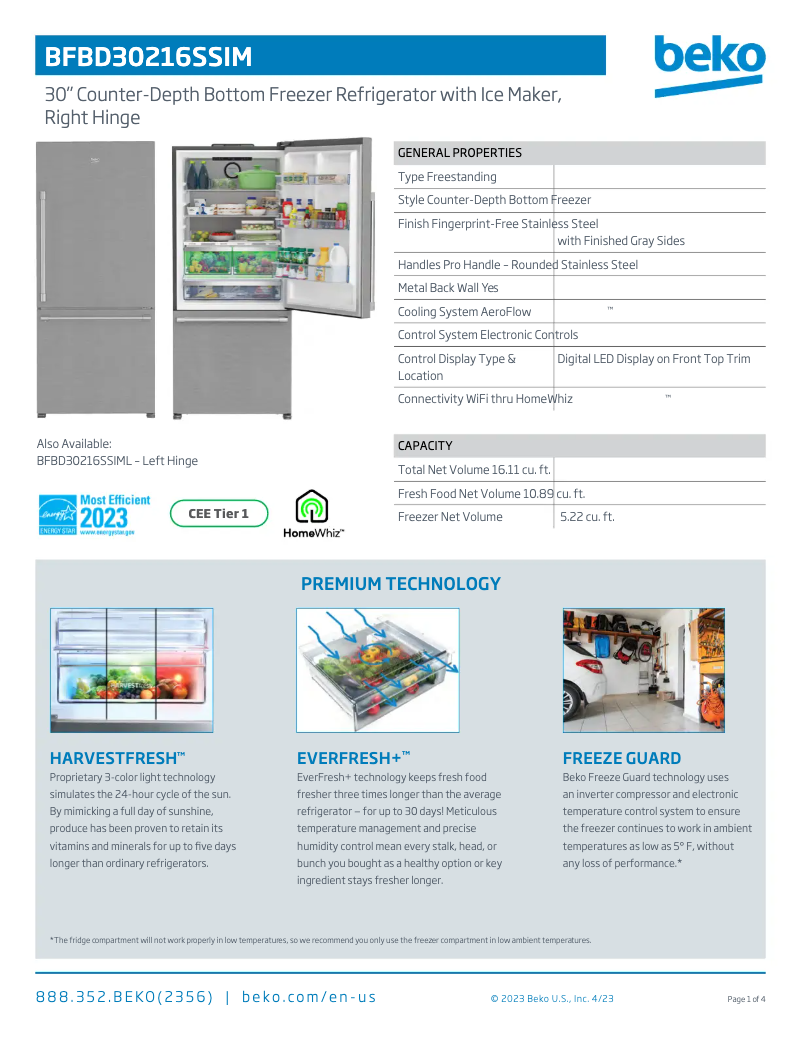 Image de la première page du manuel de l'appareil BFBD30216SSIM