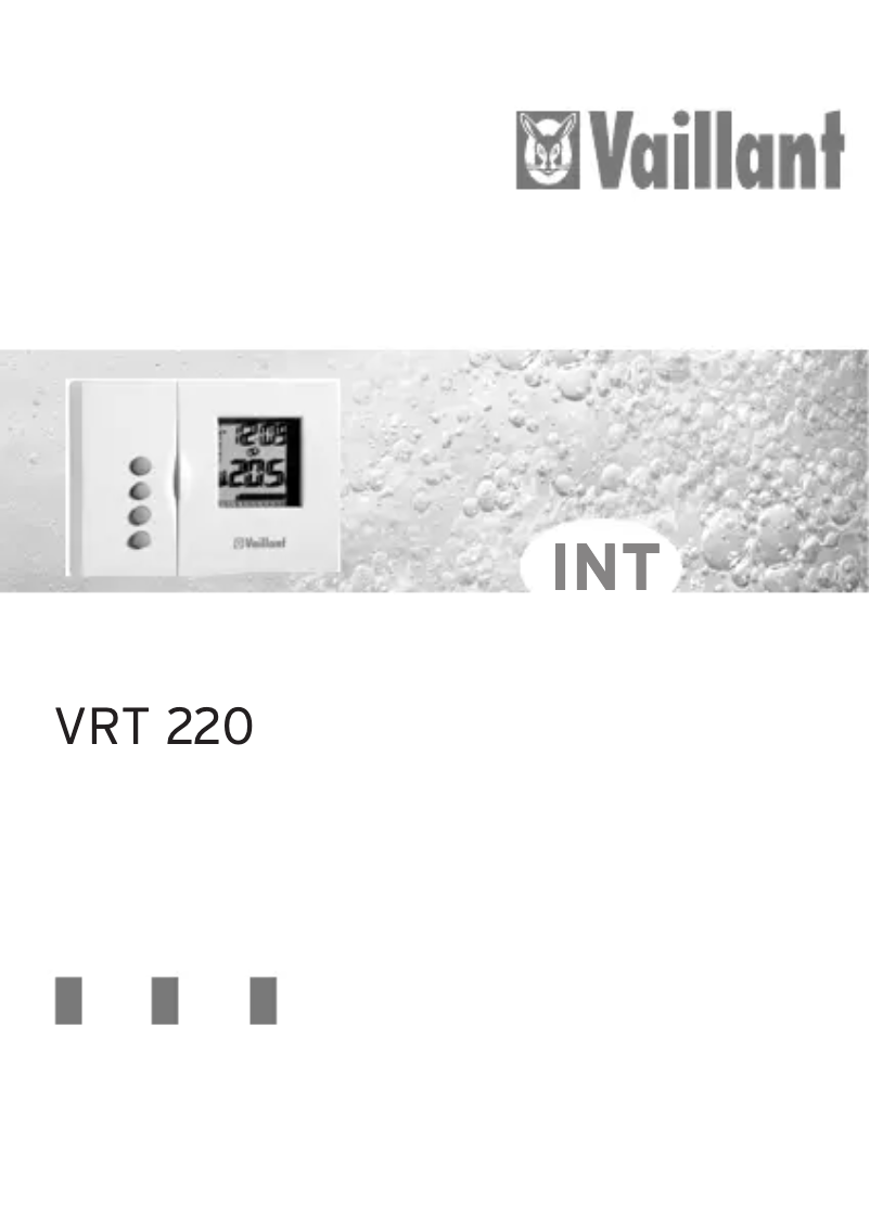 Page n°1 - Manuel utilisateur Vaillant VRT 220