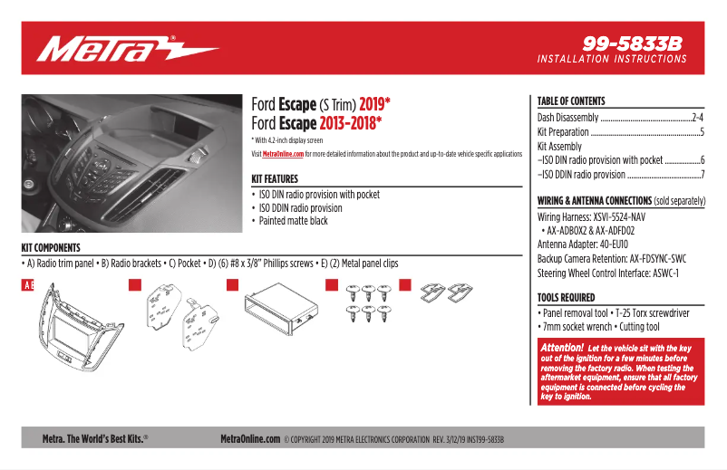 Page 1 de la notice Manuel utilisateur AXESS 99-5833B