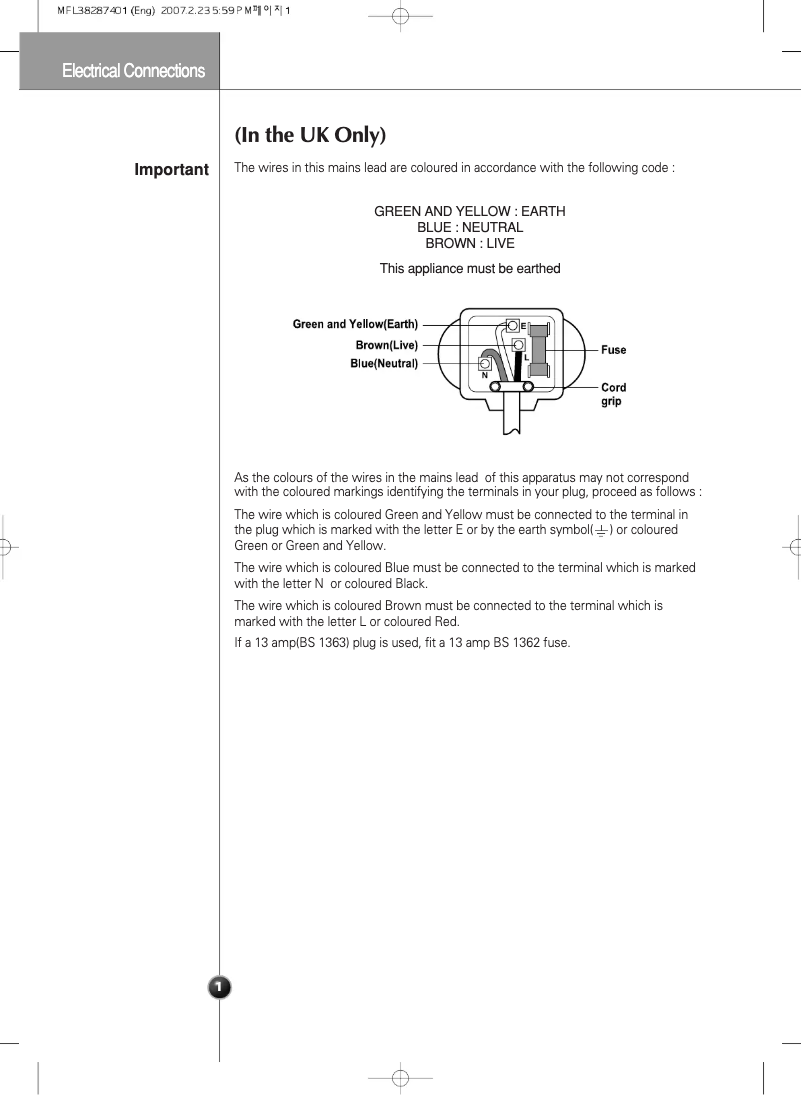 Image de la première page du manuel de l'appareil GW-L227YRMV