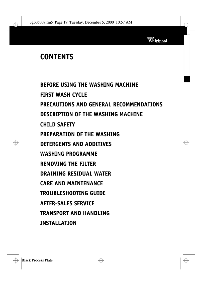 Página 1 del manual Manual de usuario Whirlpool AWM 5063