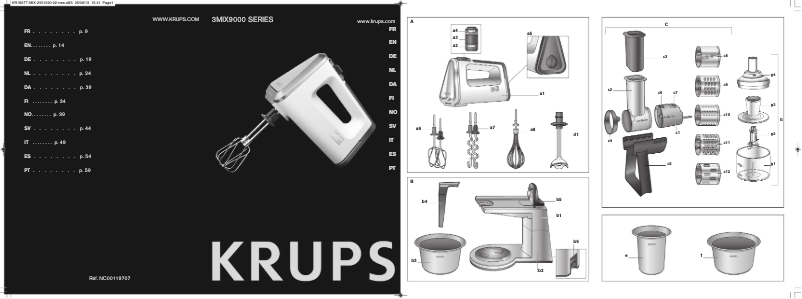 Page 1 de la notice Manuel utilisateur Krups GN 9011