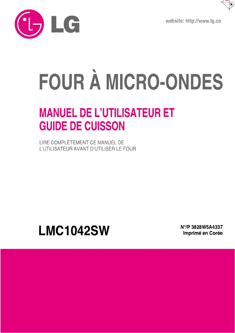 Page 1 de la notice Manuel utilisateur LG MC-1043ACS