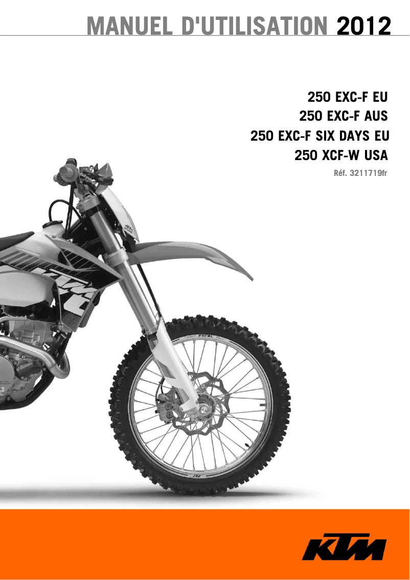 Page n°1 - Manuel utilisateur KTM 250 EXC-F Six Days (2012)