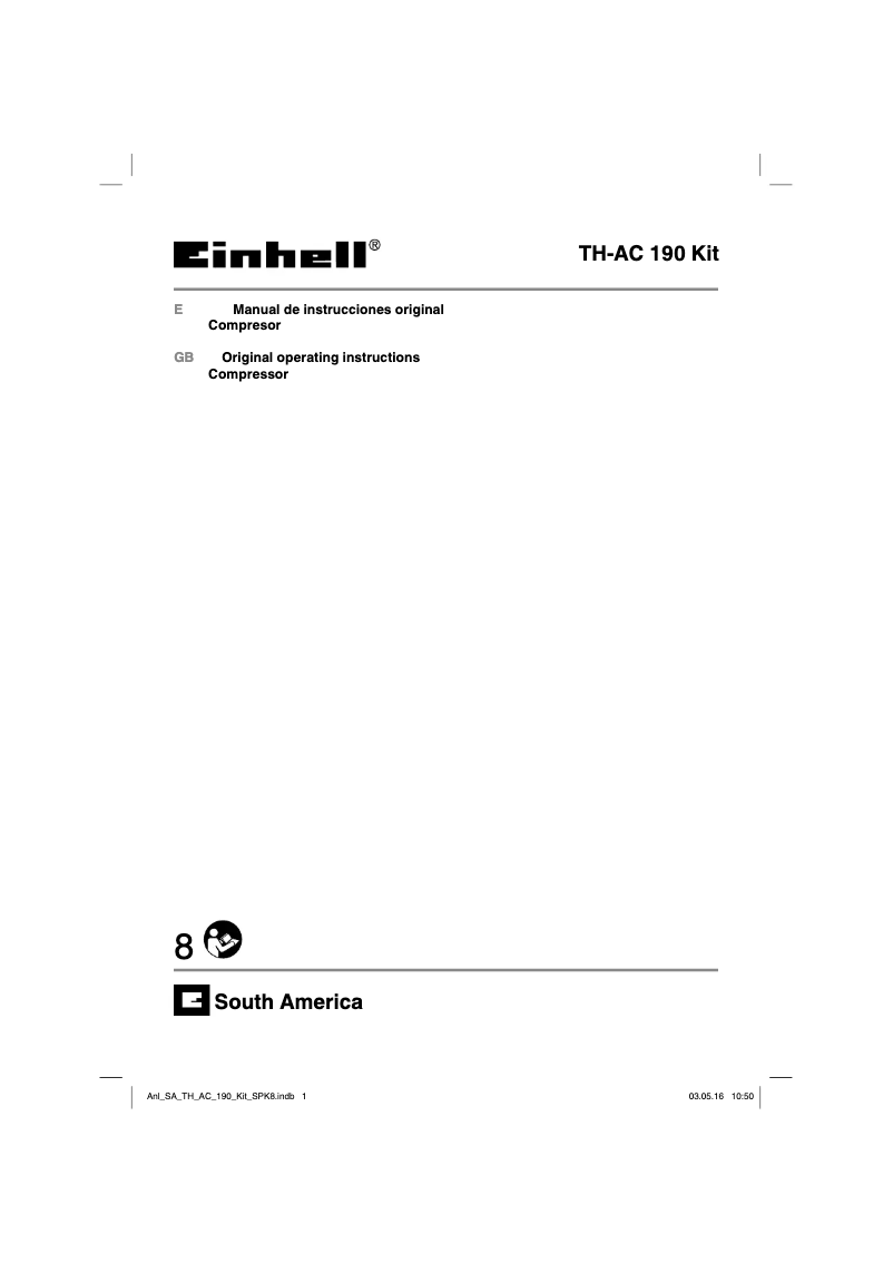 Page 1 de la notice Manuel utilisateur Einhell TH-AC 190 Kit