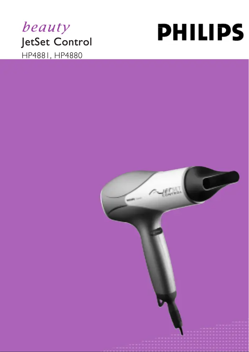 Page 1 de la notice Manuel utilisateur Philips JetSet Control HP4880
