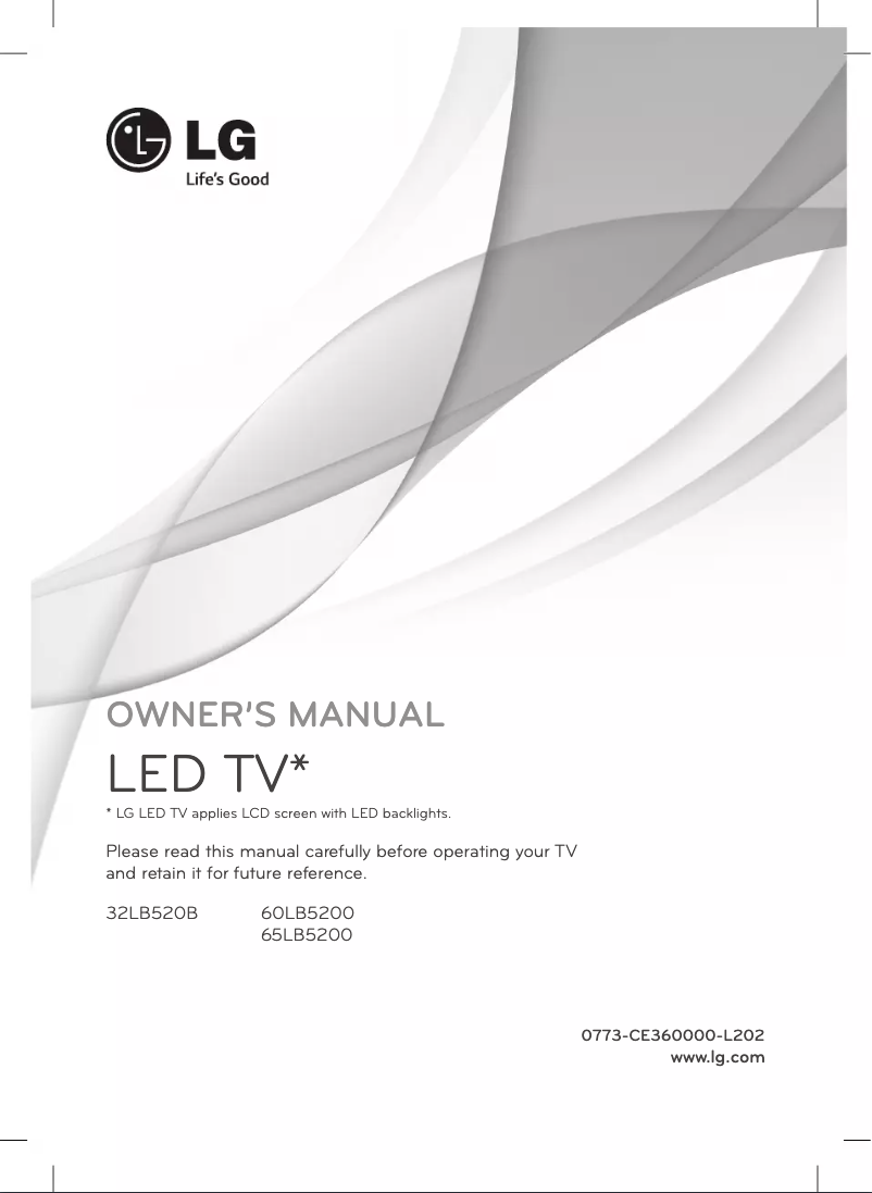 Page 1 de la notice Manuel utilisateur LG 65LB5200