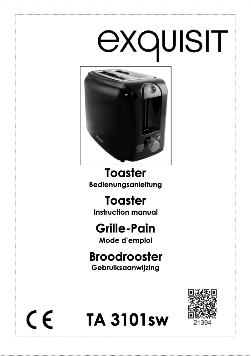 Image de la première page du manuel de l'appareil TA 3101 SW