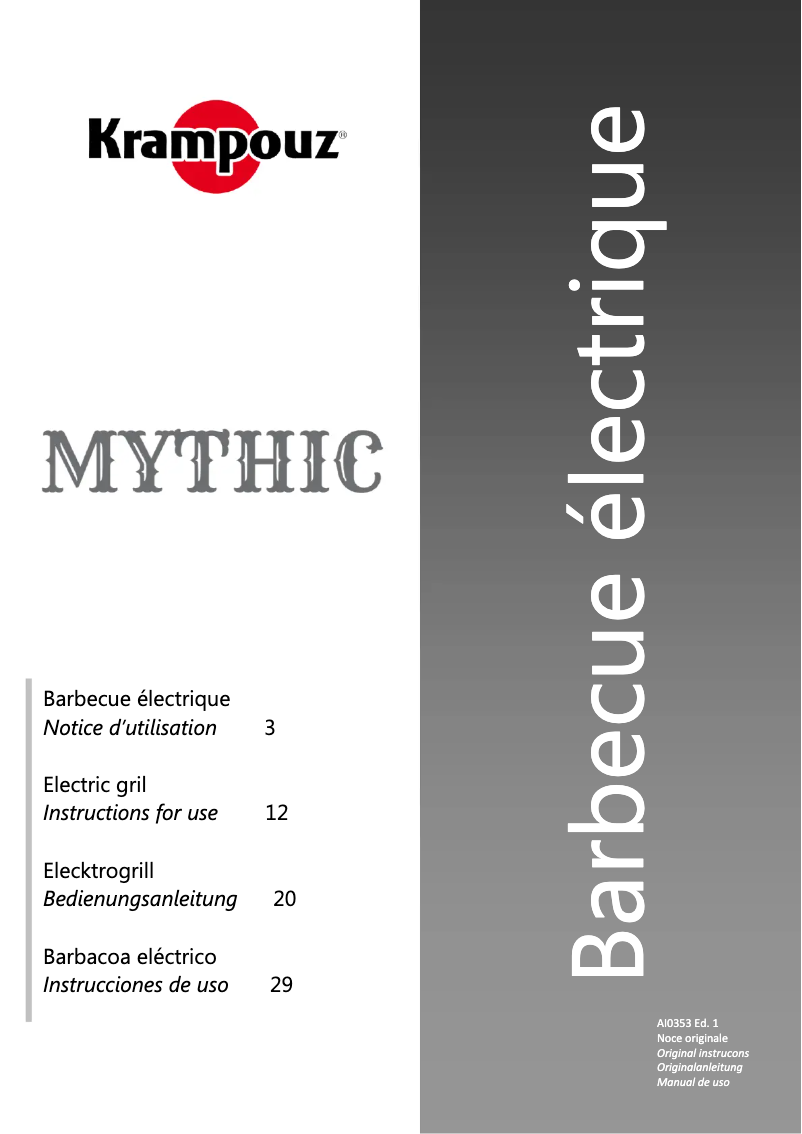 Image de la première page du manuel de l'appareil Mythic