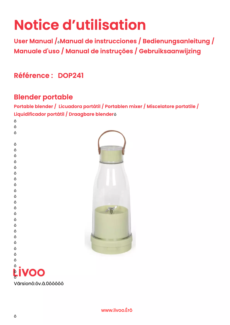 Image de la première page du manuel de l'appareil DOP241