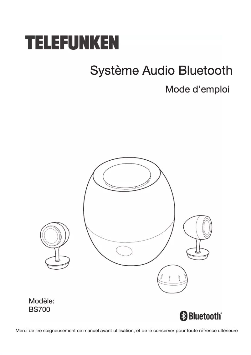 Page 1 de la notice Manuel utilisateur Telefunken BS 700