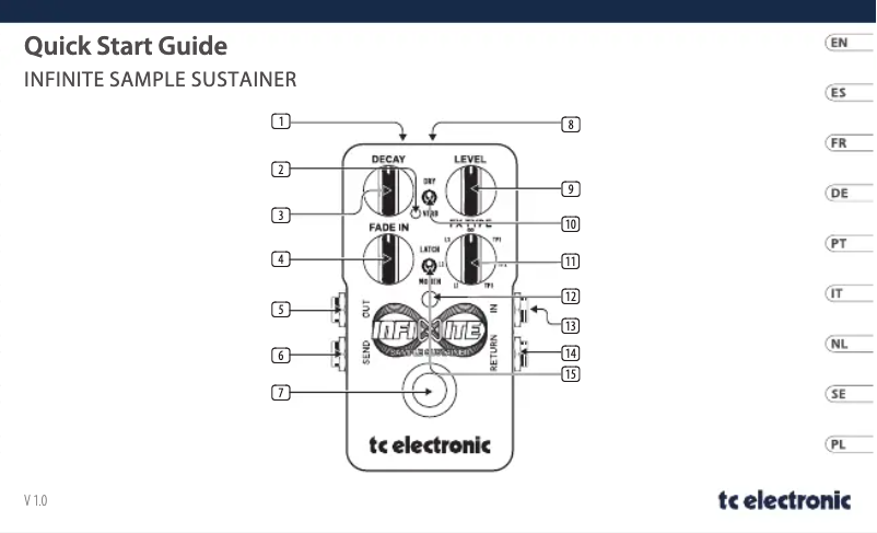 Image de la première page du manuel de l'appareil Infinite Sample Sustainer