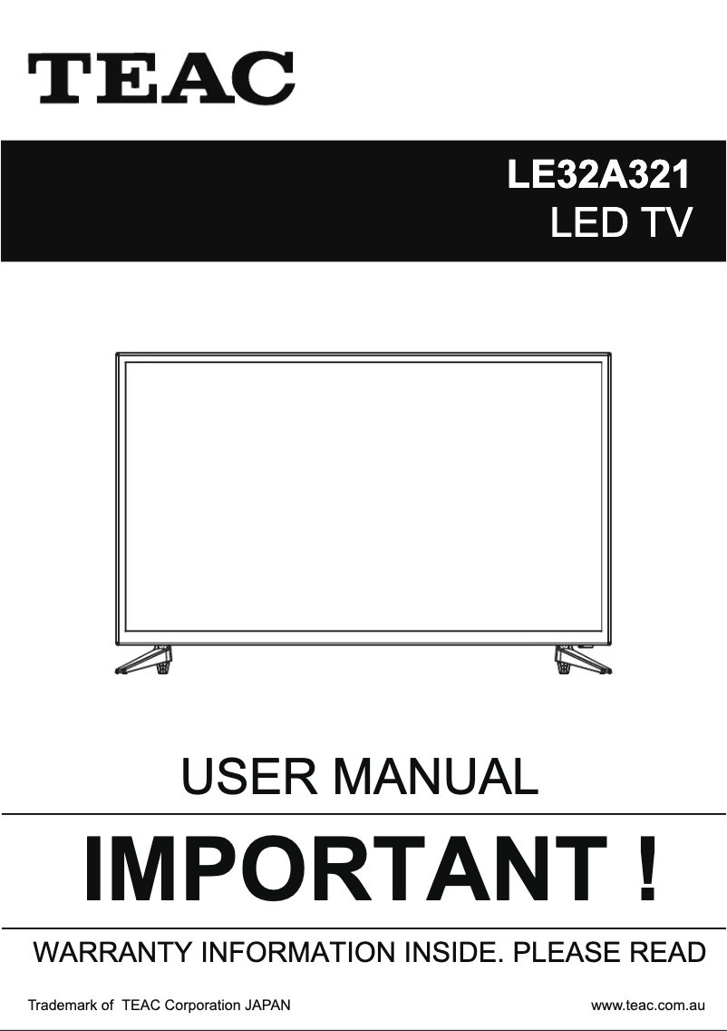 Image de la première page du manuel de l'appareil LE32A321