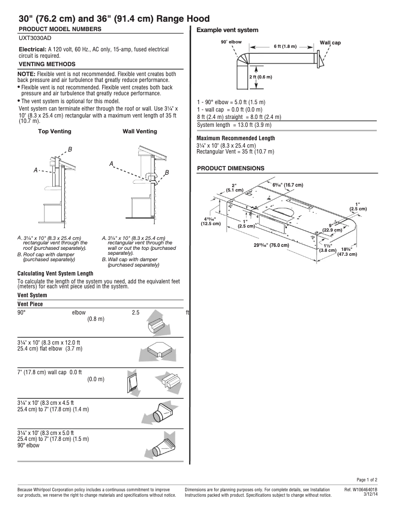 Page 1 de la notice Mode d'emploi Whirlpool UXT3030ADW