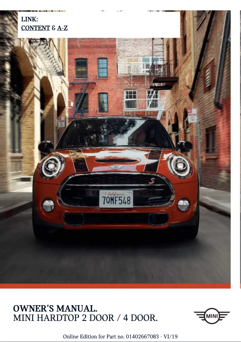 Page 1 de la notice Manuel utilisateur Mini Hardtop (2020)