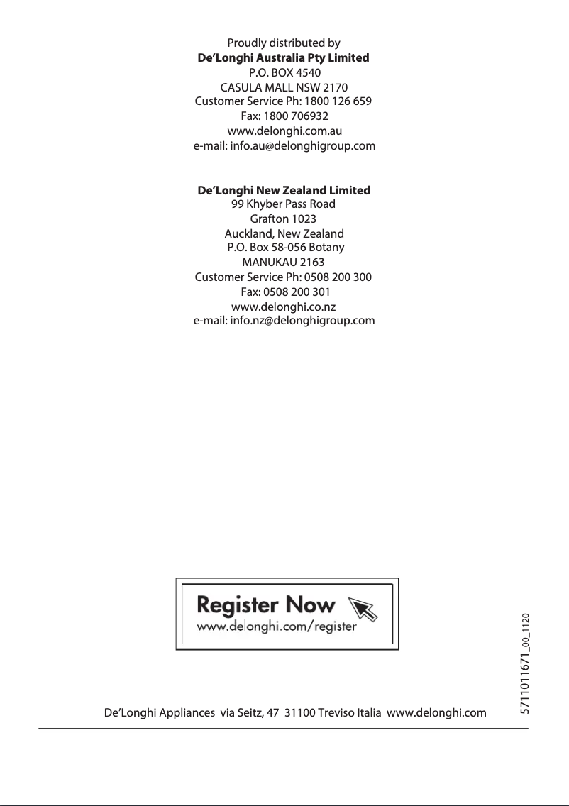 Page 1 de la notice Manuel utilisateur DeLonghi Dragon 4 Pro TRDX40615E.G