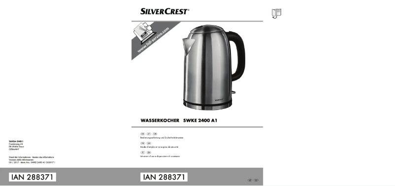 Page n°1 - Manuel utilisateur SilverCrest SWKE 2400 A1