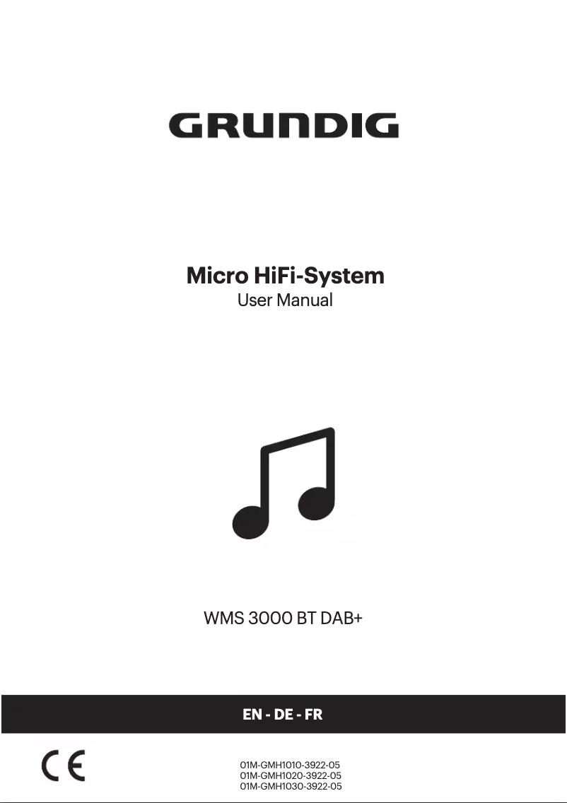 Página 1 del manual Manual de usuario Grundig WMS 3000 BT DAB+