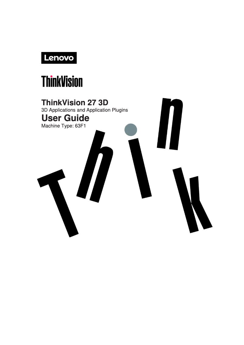 Page 1 de la notice Manuel utilisateur Lenovo ThinkVision 27 3D