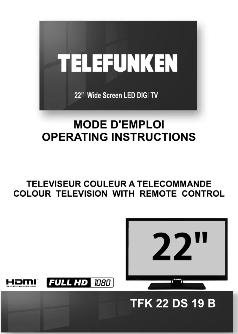 Page n°1 - Manuel utilisateur Telefunken TFK22DS19B