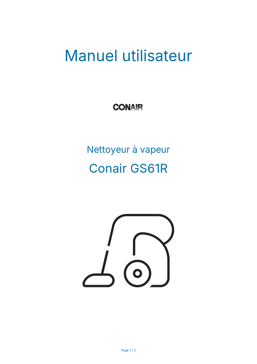 Image de la première page du manuel de l'appareil GS61R