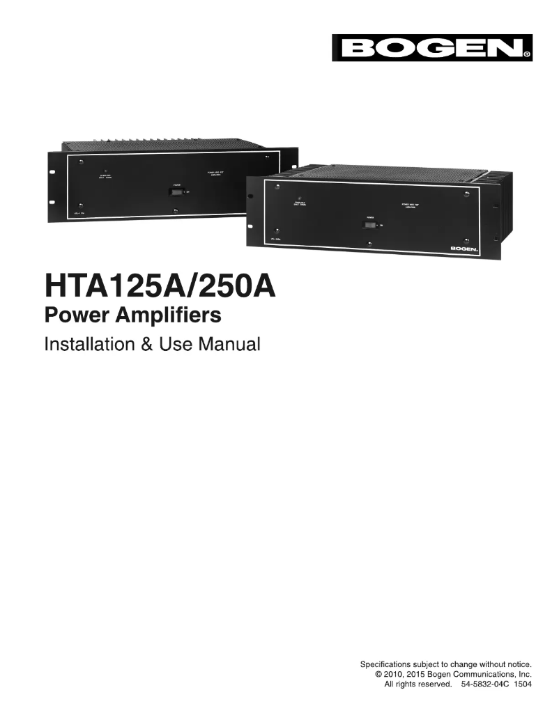 Page n°1 - Manuel utilisateur Bogen HTA125A