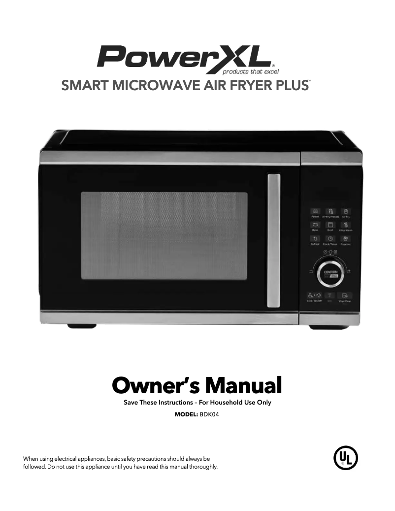 Page n°1 - Manuel utilisateur PowerXL Smart Microwave Air Fryer Plus BDK04