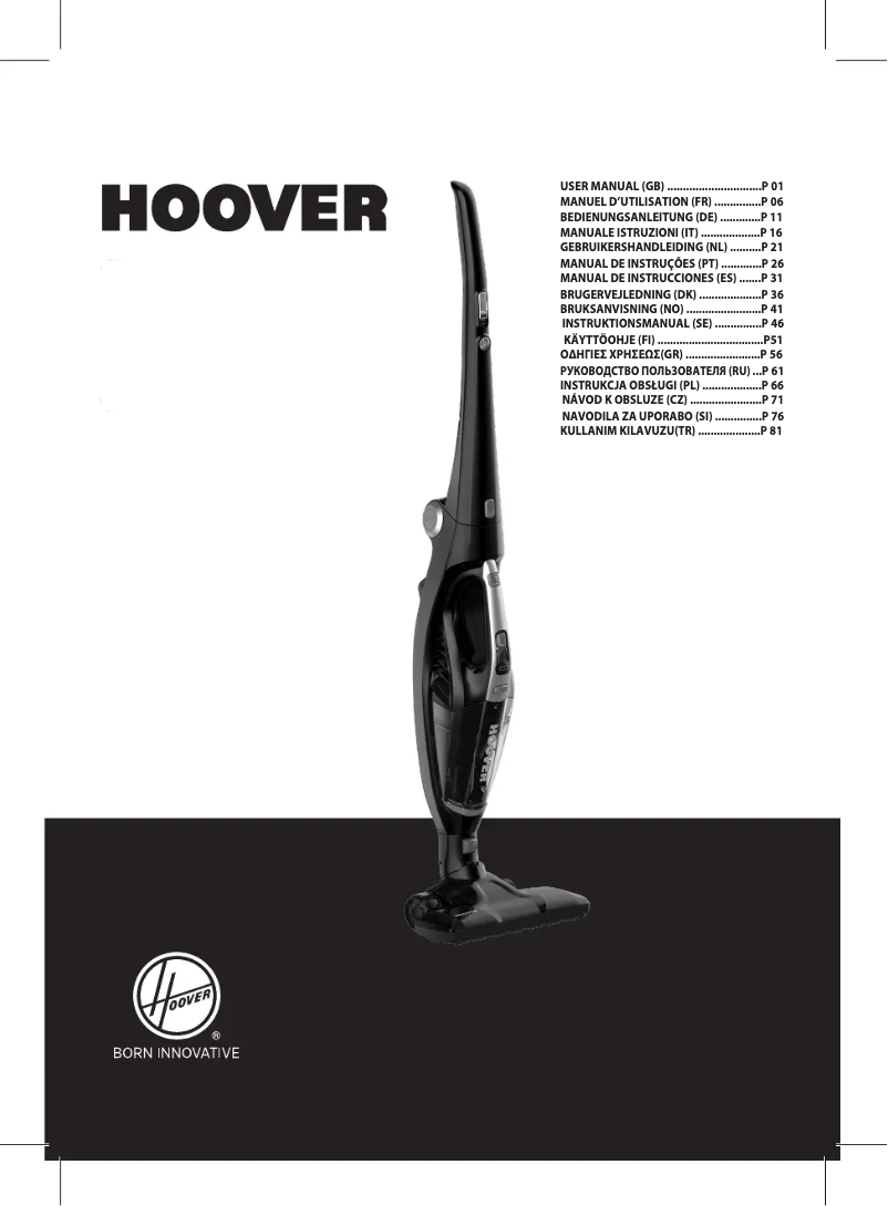 Page n°1 - Manuel utilisateur Hoover Freejet Evo FE18ALI 011