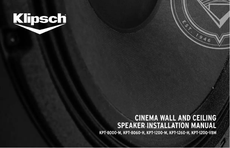 Page 1 de la notice Manuel utilisateur Klipsch KPT-8060-H