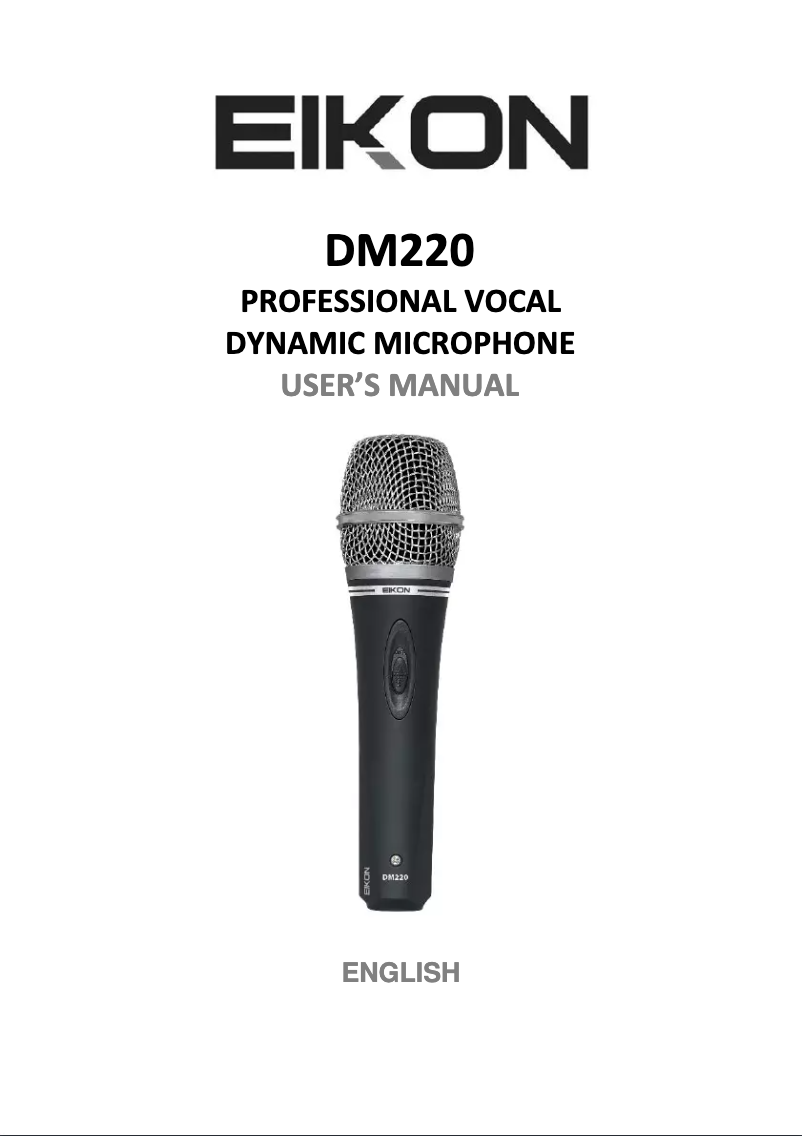 Page n°1 - Manuel utilisateur Eikon DM220