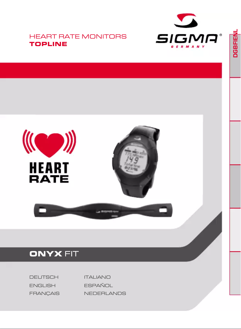 Page n°1 - Manuel utilisateur Sigma Onyx Fit