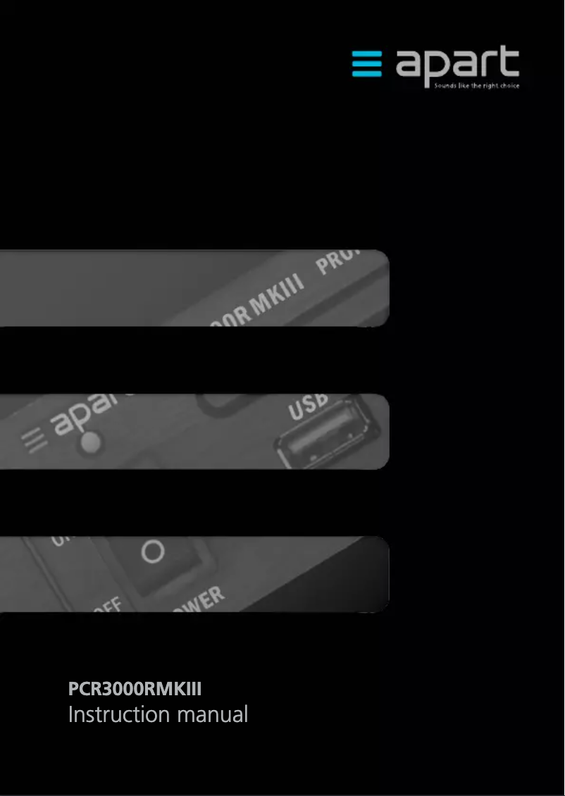 Page 1 de la notice Manuel utilisateur APart PCR3000RMKII