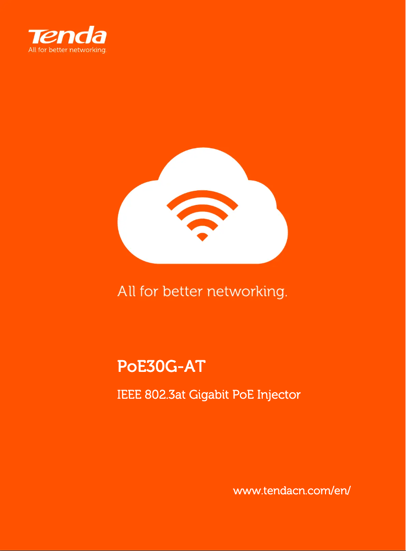 Page 1 de la notice Manuel utilisateur Tenda PoE30G-AT