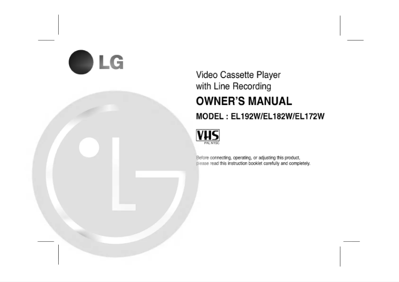 Page 1 of the manual User Manual LG EL192W