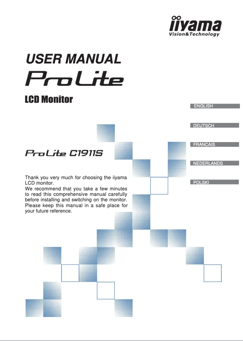 Page 1 de la notice Manuel utilisateur Iiyama ProLite C1911S-3