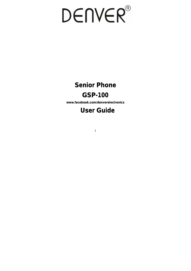 Page 1 de la notice Manuel utilisateur Denver GSP-100