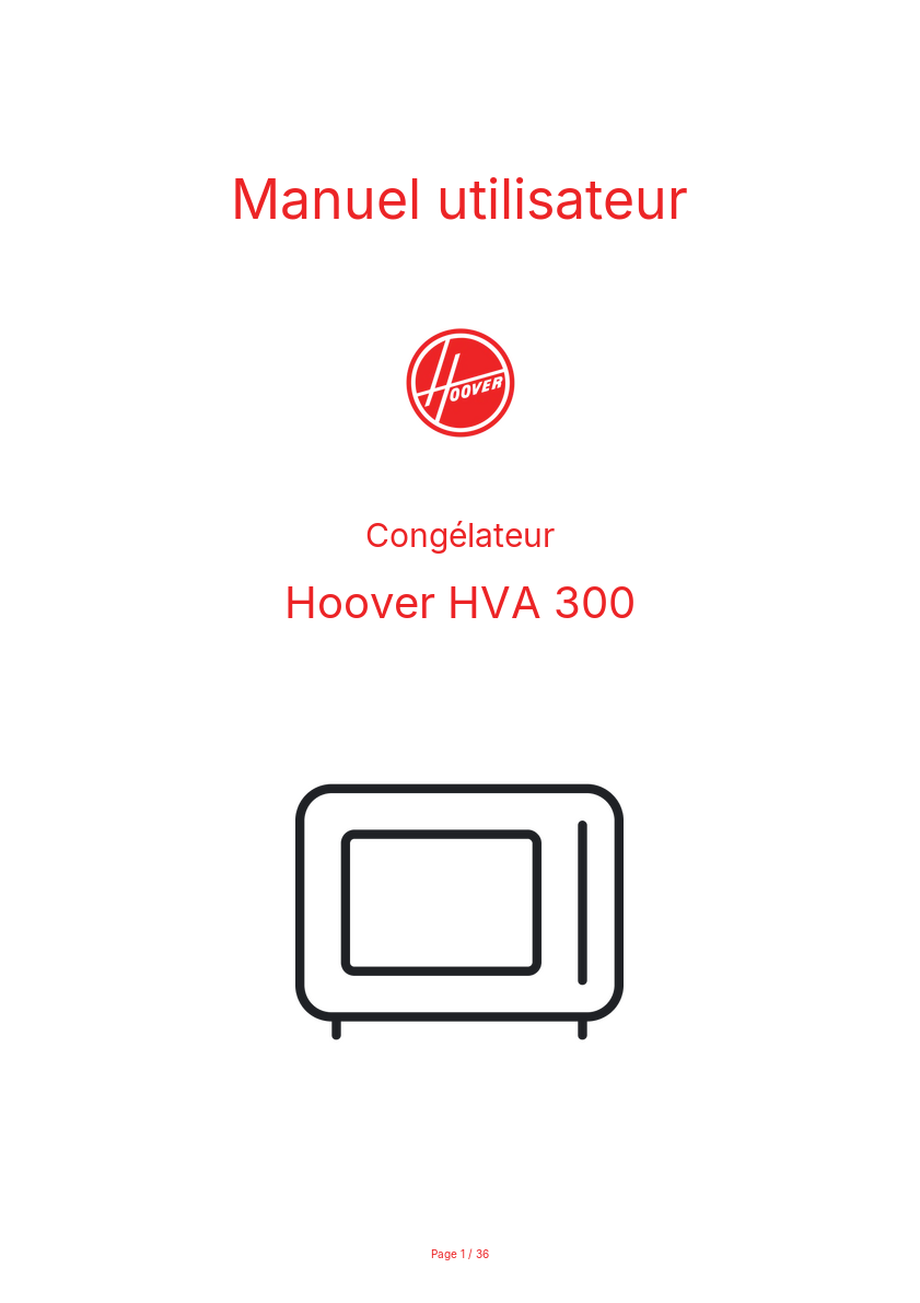 Image de la première page du manuel de l'appareil HVA 300
