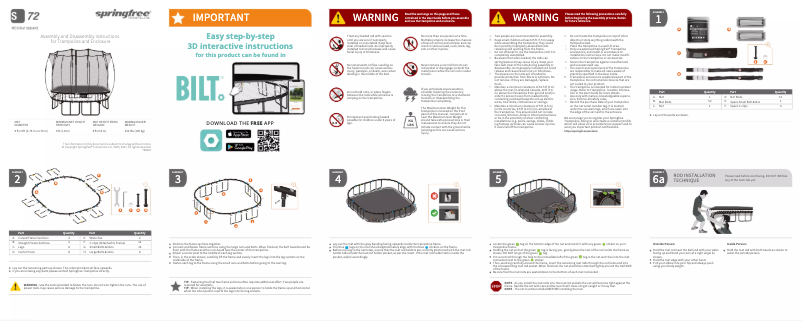 Página 1 del manual Manual de usuario Springfree Medium Square S72