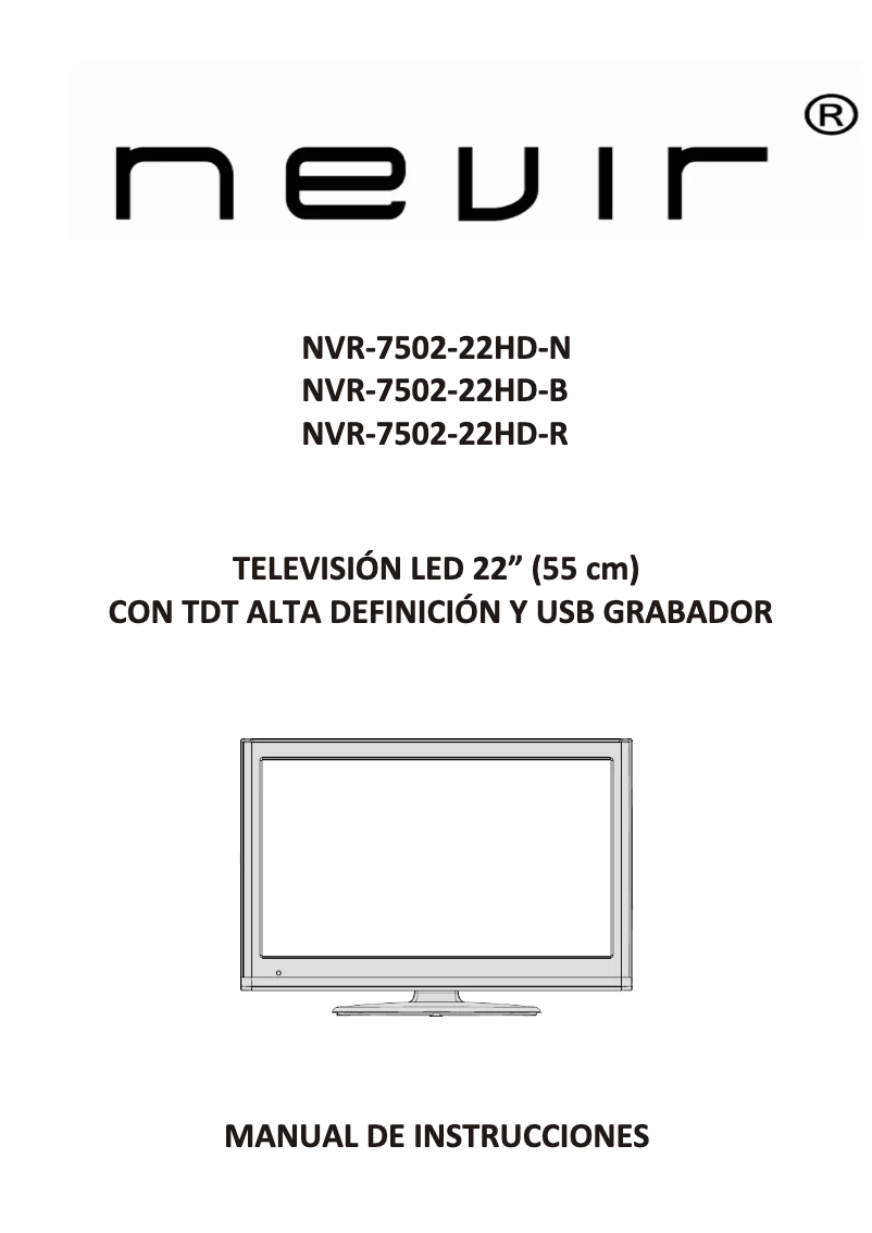 Page n°1 - Manuel utilisateur Nevir NVR-7502-22HD-N