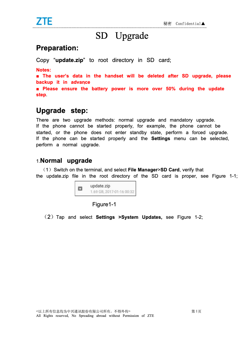 Page 1 de la notice Manuel utilisateur ZTE Blade A0621