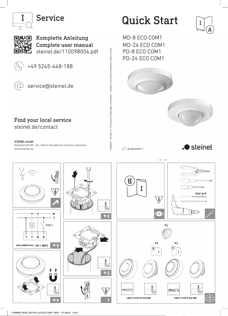 Image de la première page du manuel de l'appareil MD-8 ECO COM1