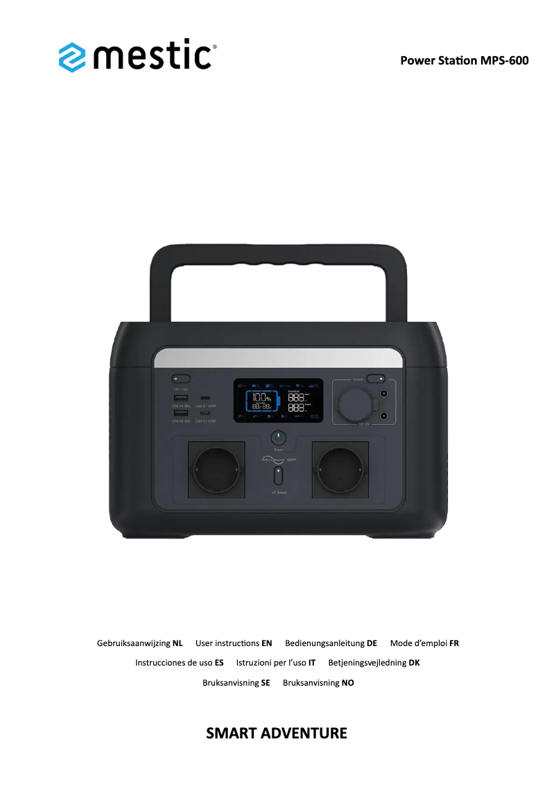 Page n°1 - Manuel utilisateur Mestic MPS-600