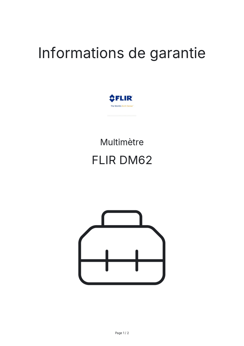 Image de la première page du manuel de l'appareil DM62
