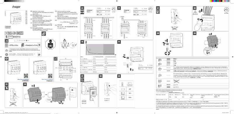 Page n°1 - Manuel utilisateur Hager TYMS646R