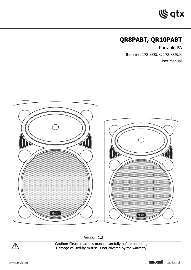 Image de la première page du manuel de l'appareil QR10PABT