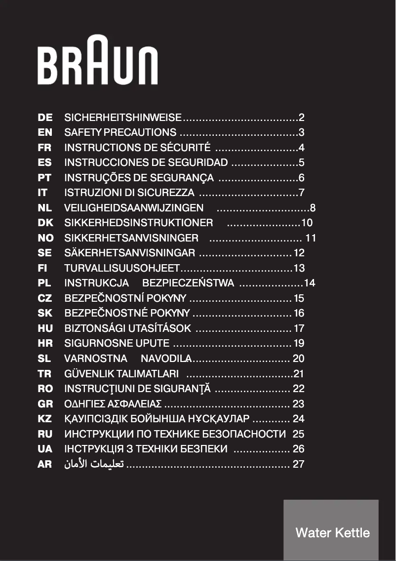 Page 1 de la notice Manuel utilisateur Braun WK 5100