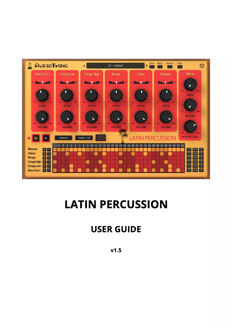 Page 1 de la notice Manuel utilisateur AudioThing Latin Percussion