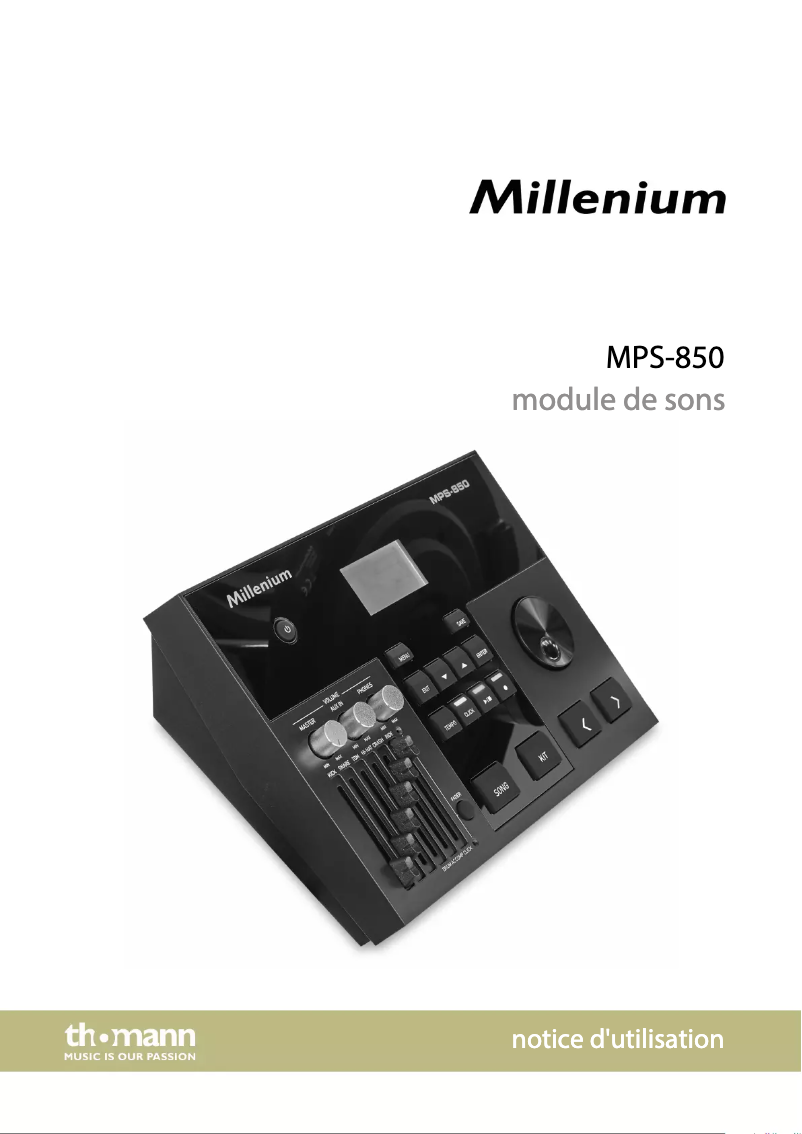 Page 1 de la notice Manuel utilisateur Millenium MPS-850